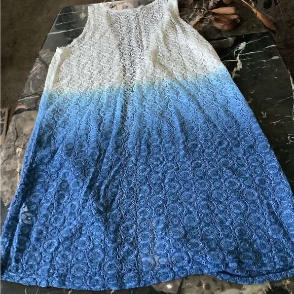 Charlotte Russe blue ombré lace open front cardigan size xl - Picture 4 of 4